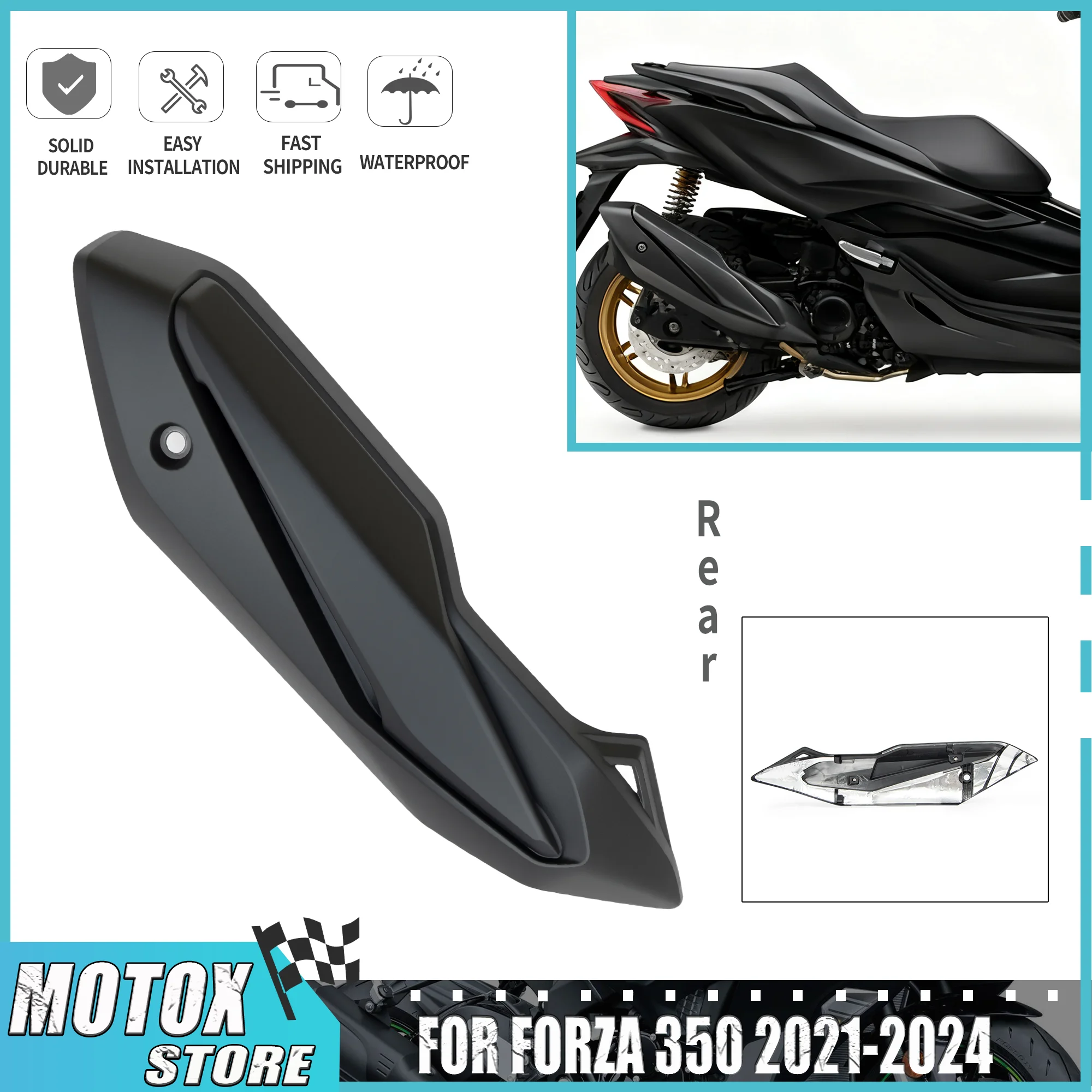 

Подходит для Honda Forza 350 NSS 350 2021-2024 мотоцикла, крышка выхлопной трубы, защита капота Forza 350 NSS350 2022 2023, аксессуары