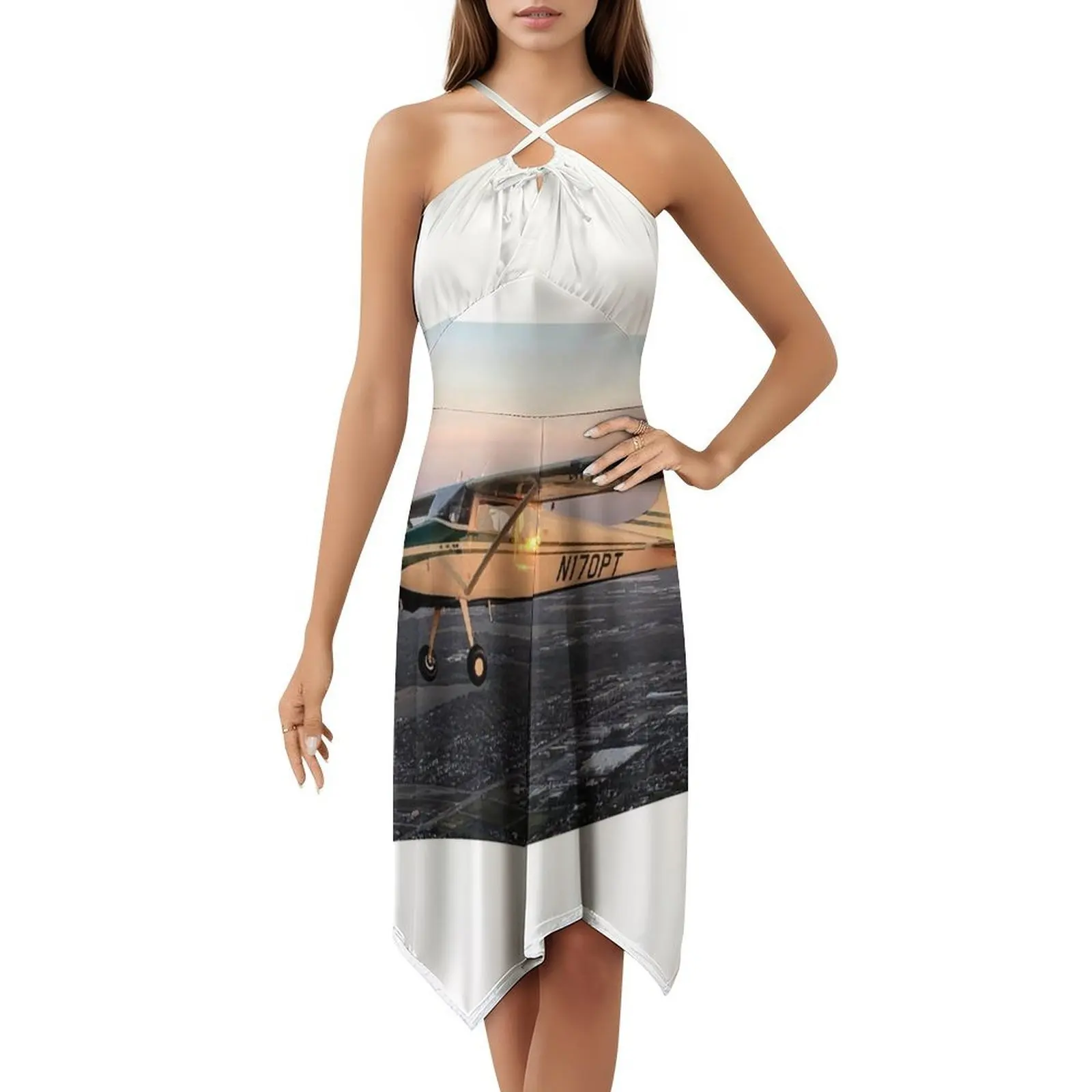 فستان هيب هوب نسائي من سيسنا 170 ملابس خروج جرافيك مطبوع للحفلات ملابس للنادي سيسنا 170 تشكيل الطيران ملابس نسائية طائرة #5