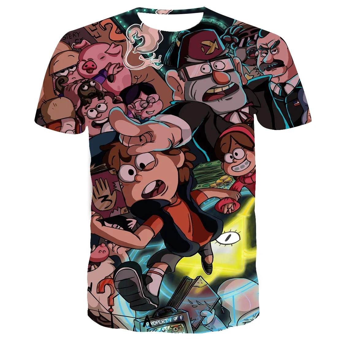 Camisetas Disney Gravity Falls, camisetas para niños, nuevas camisetas de verano, camisetas casuales de dibujos animados de manga corta para niños