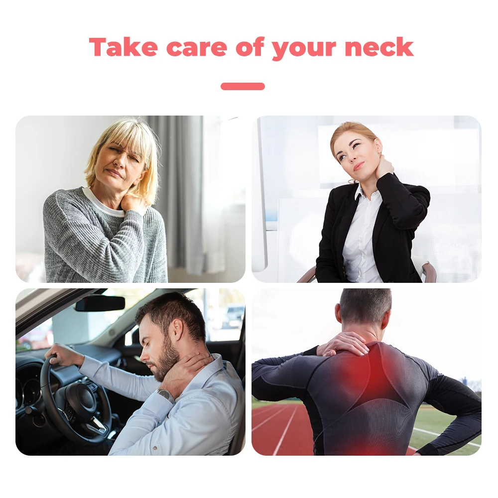 19pcs Magnetic Self-heating Neck Brace Tourmaline Heating Neck Protector Pain Relief Cervical Protection Neck Support Belt Neck