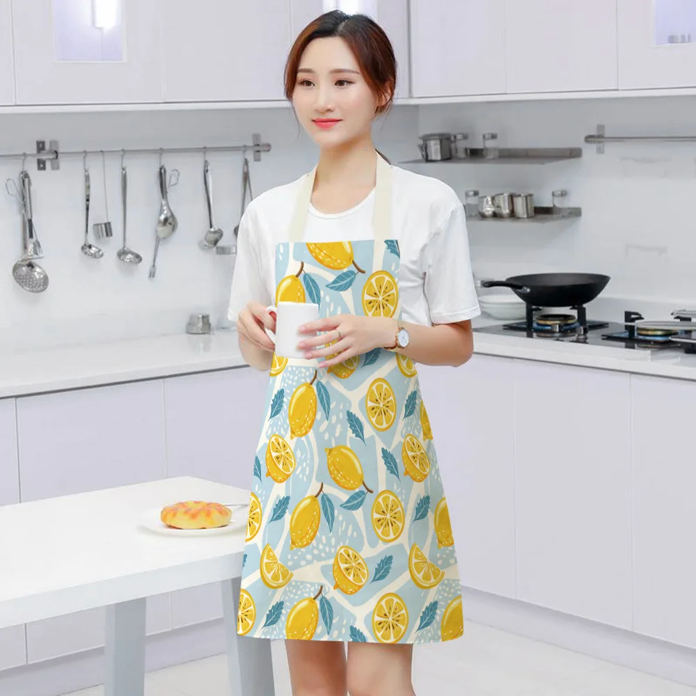 Fruit Watermelon Cantaloupe Pineapple Print Sleeveless Apron Kitchen Apron Home Cooking Bakery Shop Woman Clean Apron Delantal