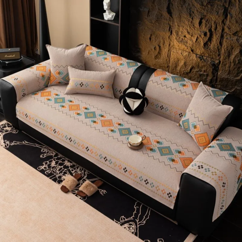 Nordic Chenille Sofa Covers for Living Room Anti-Slip Dustproof Bohemian Sofa Covers 2025 Summer Universal Sofas Funda Sofa 쇼파커버