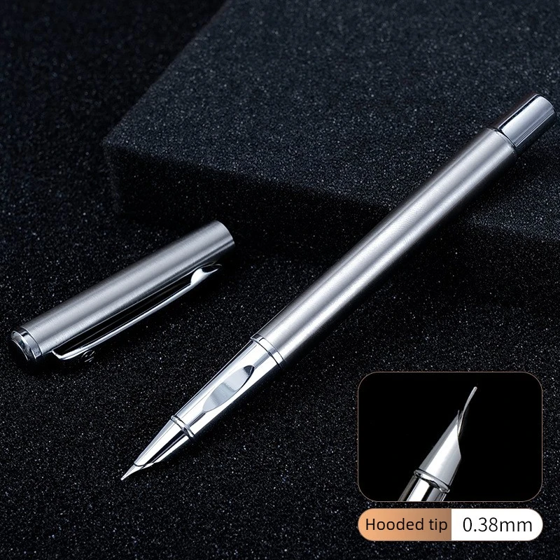 

BANMI Metal Fountain Pen Full Steel Art Bent Nib Practice Calligraphy Business Signature Pen School Office Supplies Staionery