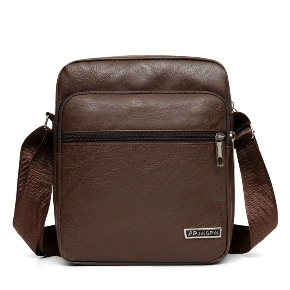 

Fashion PU Leather Men's Shoulder Bag Waterproof Black Brown Crossbody Bag Large Capacity Men's Messenger Bags Men Women