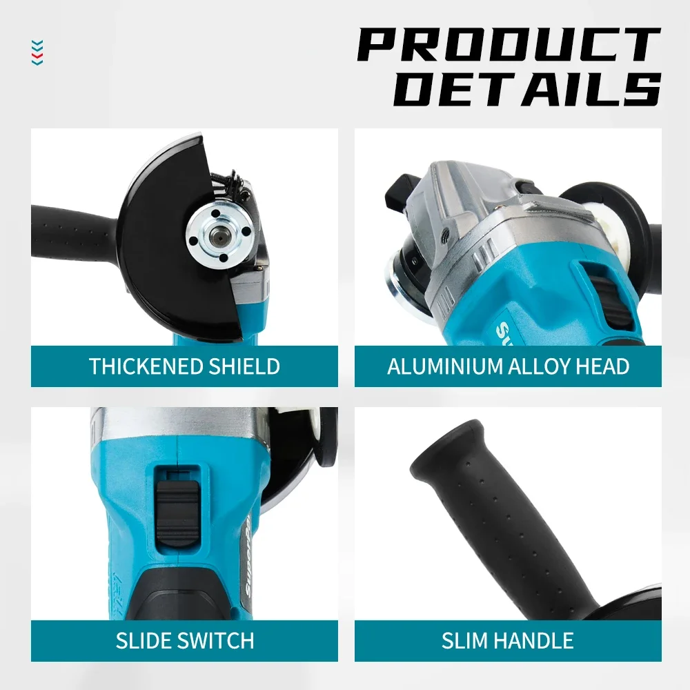 Makita404 herramientas eléctricas máquina recargable amoladora angular regulación de velocidad y corte herramientas eléctricas para batería Makita