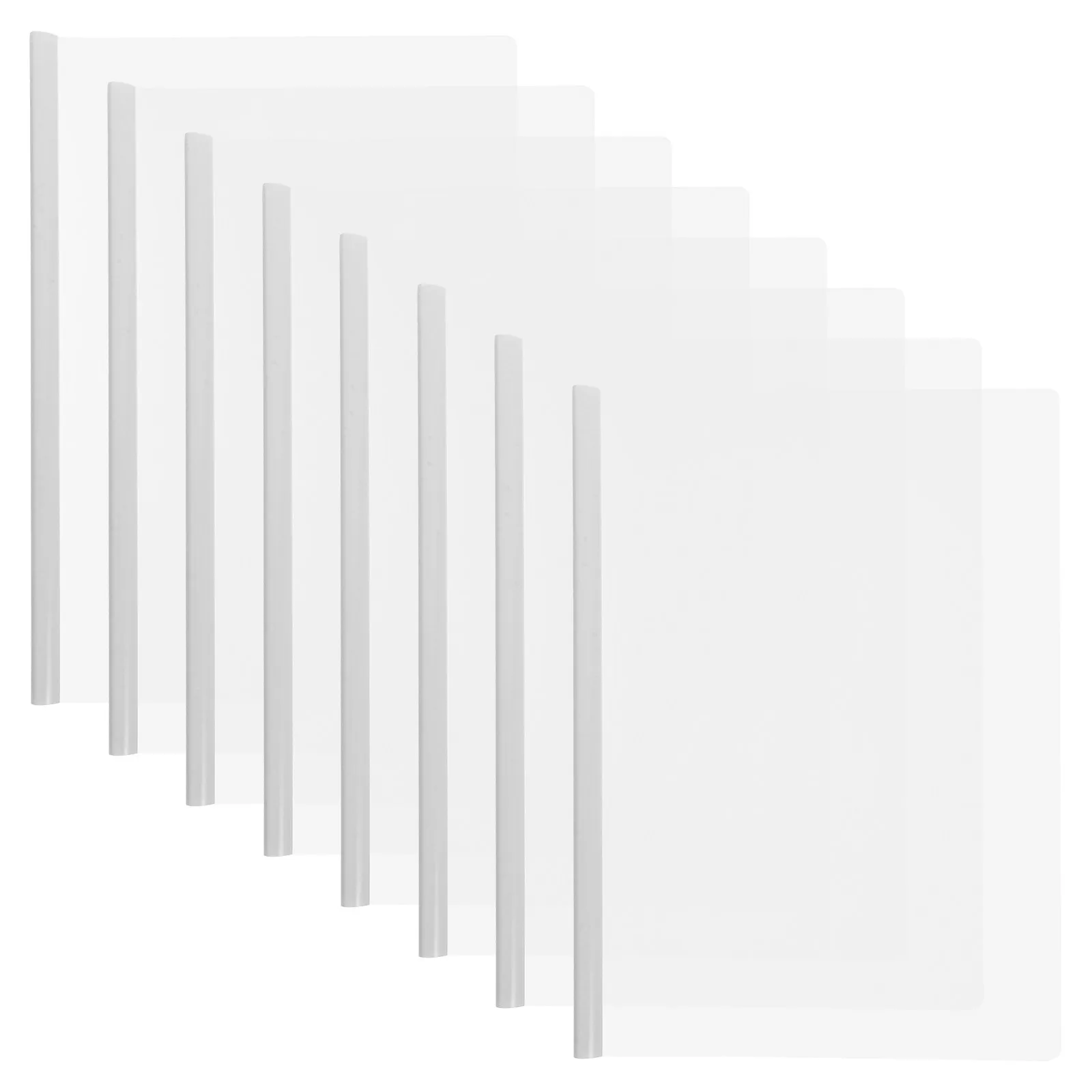 

10Pcs Document Folder with Sliding Rod File Organizer for Papers Reports Clear Plastic Folder Binder for Business Use A4