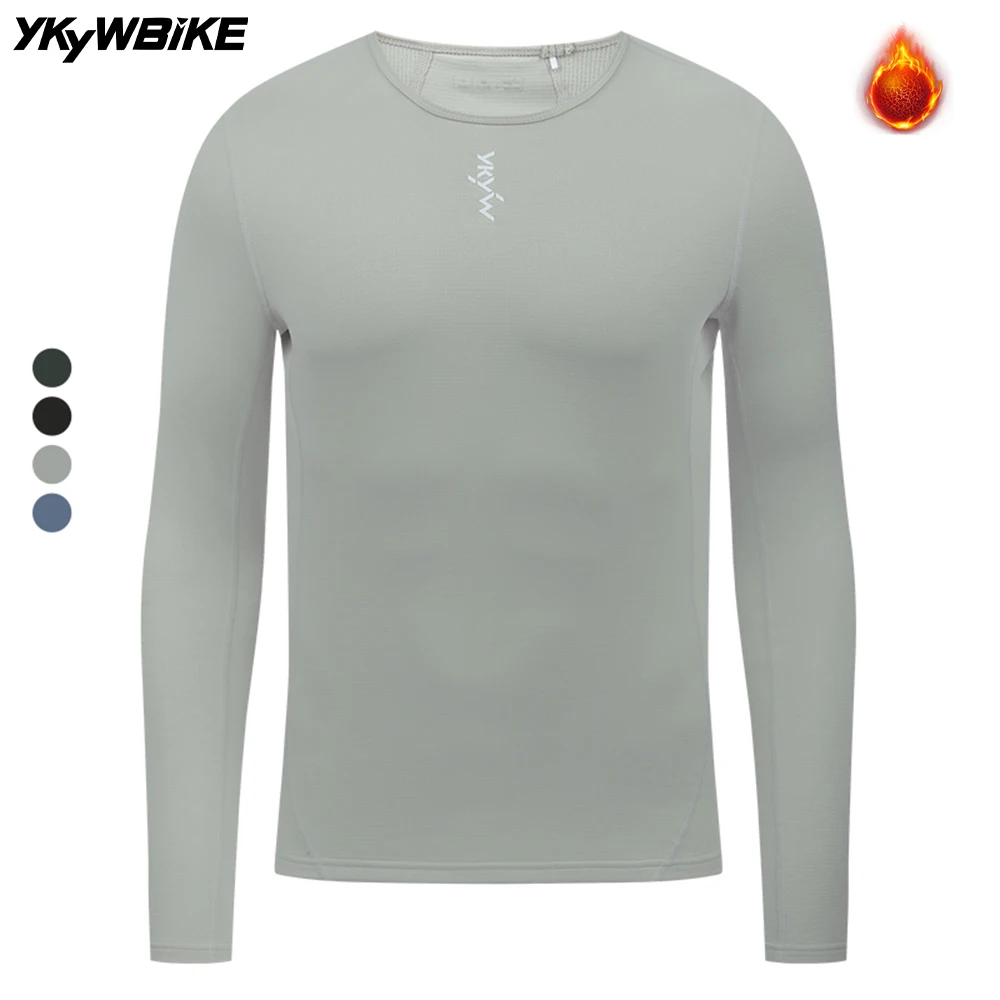 YKYWBIKE Men's Cycling Base Layers Winter& Autumn Bicycle Undershirt Long Sleeve Thermal Fleece Road Bike Cycling Base Layer