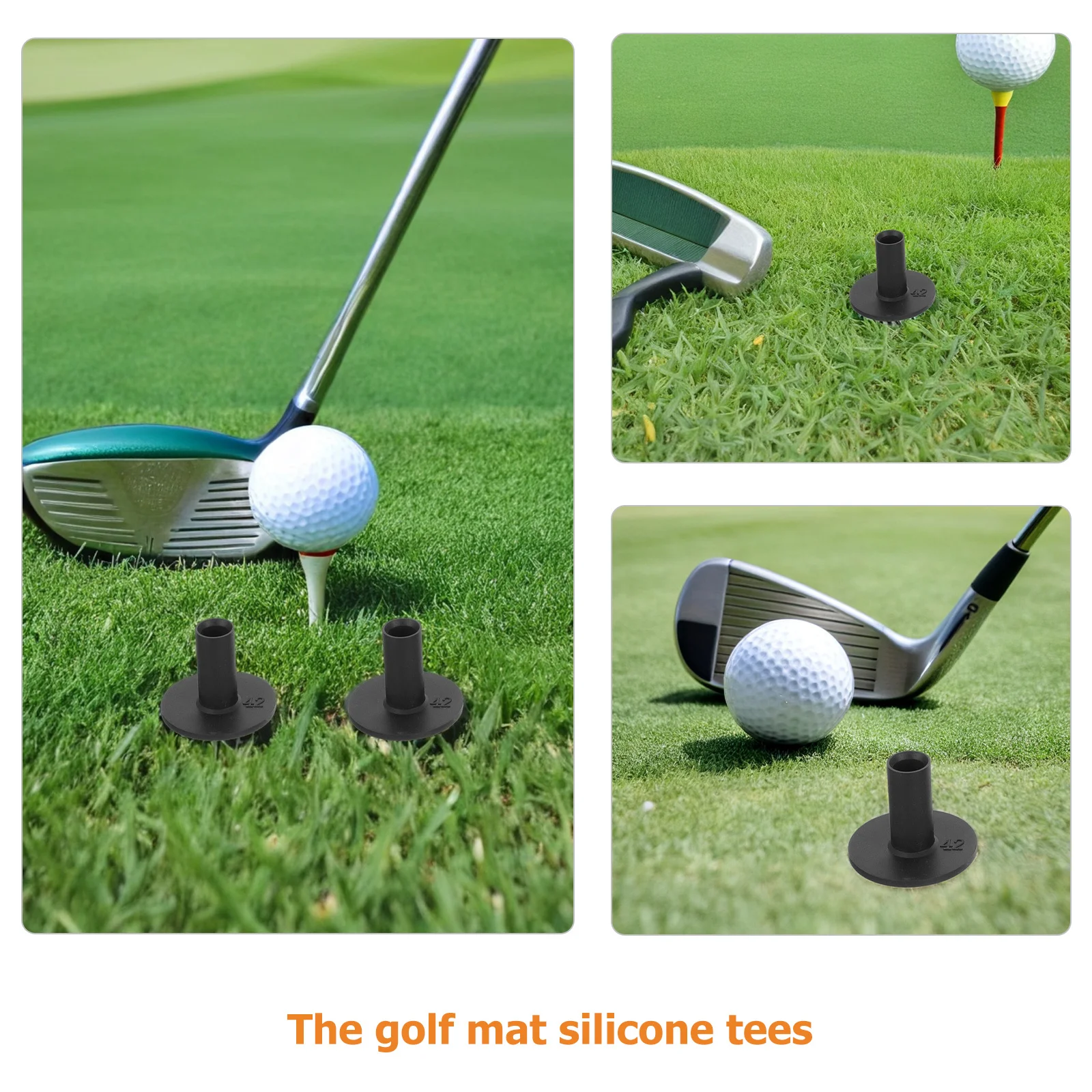 4Pcs Silicone Golf Tees 42Mm Reusable Tee Holders for Grass Or Mat Easy Visibility Portable Golf Training Supply