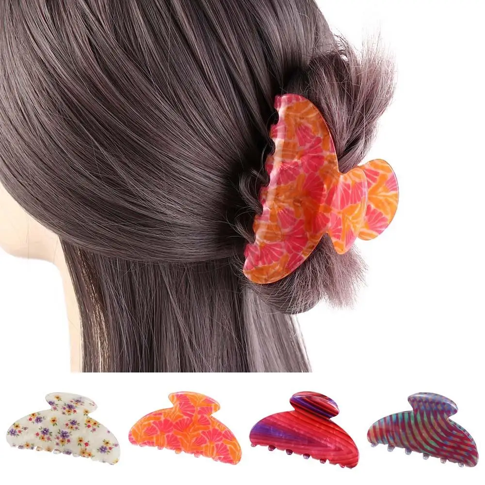 

Retro Colorful Flower Hair Claw Acrylic Headwear Hair Claw Clip Hair Clip Hair Accessories Acrylic Shark Clip Girl