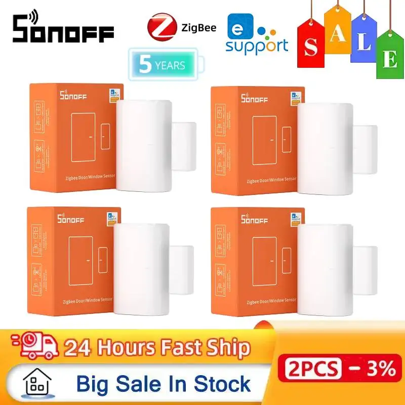 SONOFF SNZB-04P Zigbee Door Sensor Smart Window Sensor eWeLink APP Tamper Alert 5 years battery work with Alexa Google Home