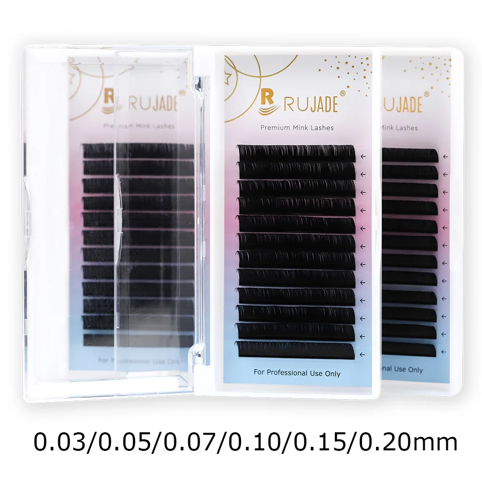 

RUJADE 0.03-0.2mm Volume Eyelash Extensions Individual Faux Mink Classic Eyelashes Soft Professional Cashmere Eyelash Extensions