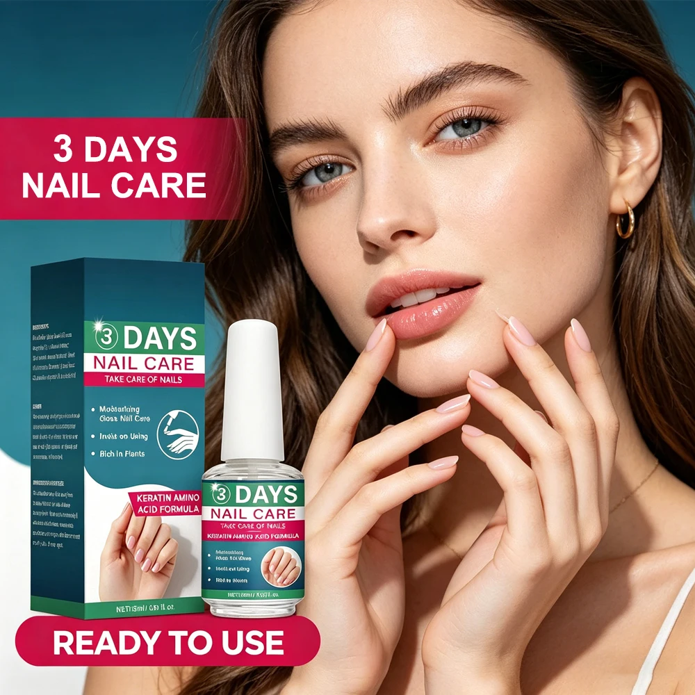 3 Days Nail Care Oil Keratin Amino Acid Formula Fast Dry 90s Salon Shine No Chip Deep Moisture Nail Strengthener,15ml
