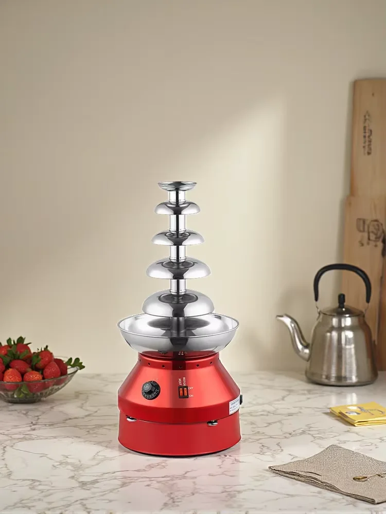 Máquina Eléctrica para Fuente de Chocolate 220V, Torre de Chocolate Automática de 5 Niveles, para Fondue, Uso Doméstico, Comercial, Fiestas y Bodas LYH