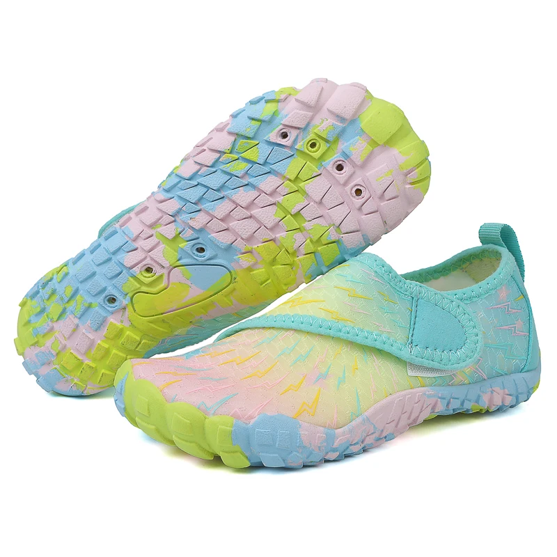 New KID Summer Soft-Soled Aqua Shoes Parent-Child Vacation Beach Swimming Shoes Student Quick Drying Water Sports Shoes 27-36#
