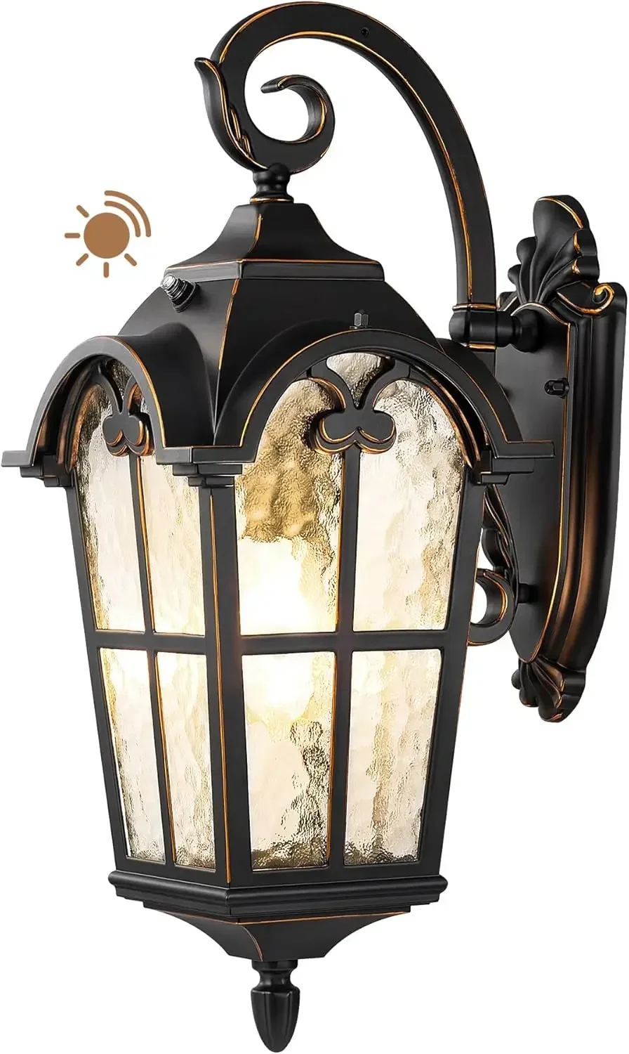 

Dusk to Dawn Outdoor Wall Lights, 20.4" Large Size Exterior Lantern Fixture, Porch Lights Wall Mount, Roman Wall Lamp, Waterproo