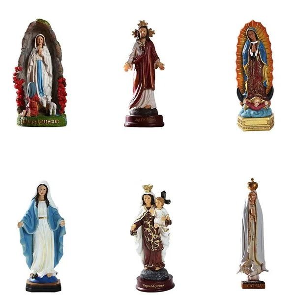 

Christian Catholic Statue of Our Lady Jesus Painted Resin Ornament Goddess Statuette Figure