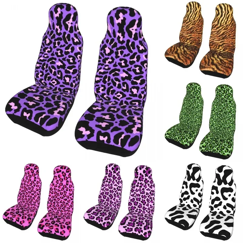 

Neon Purple And Pink Leopard Skin Car Seat Cover 3D Print Animal Cheetah Automobiles Seat Covers for Cars SUV Auto 2PC