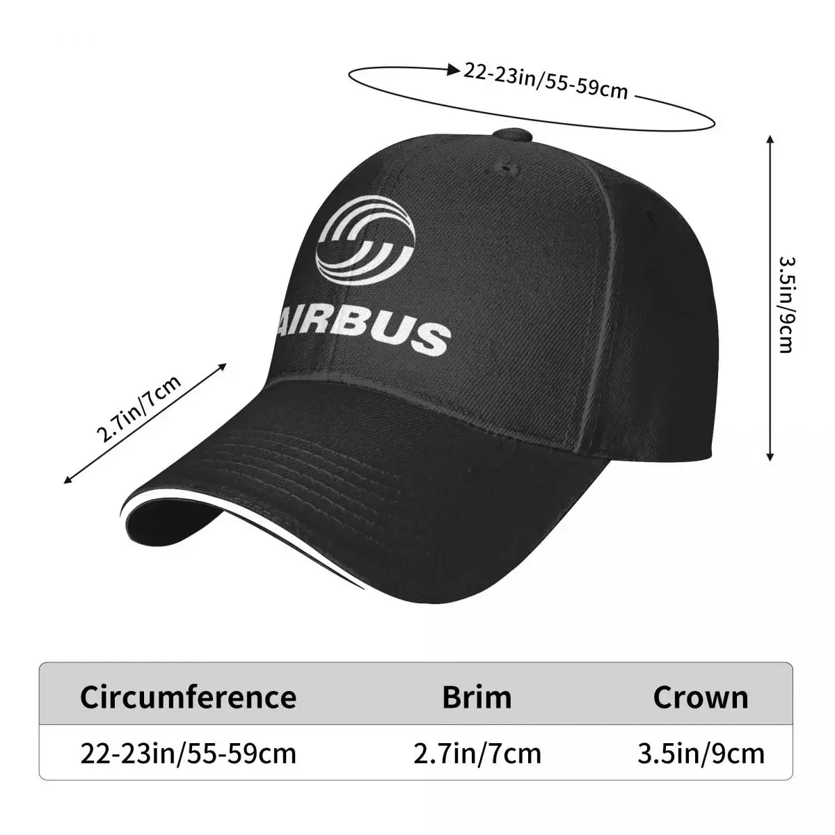 Airbus Air Airlines Jet Aviation Baseball Cap Snap Cap Washed Hat Hip Hop Fitted Cap For Men And Women