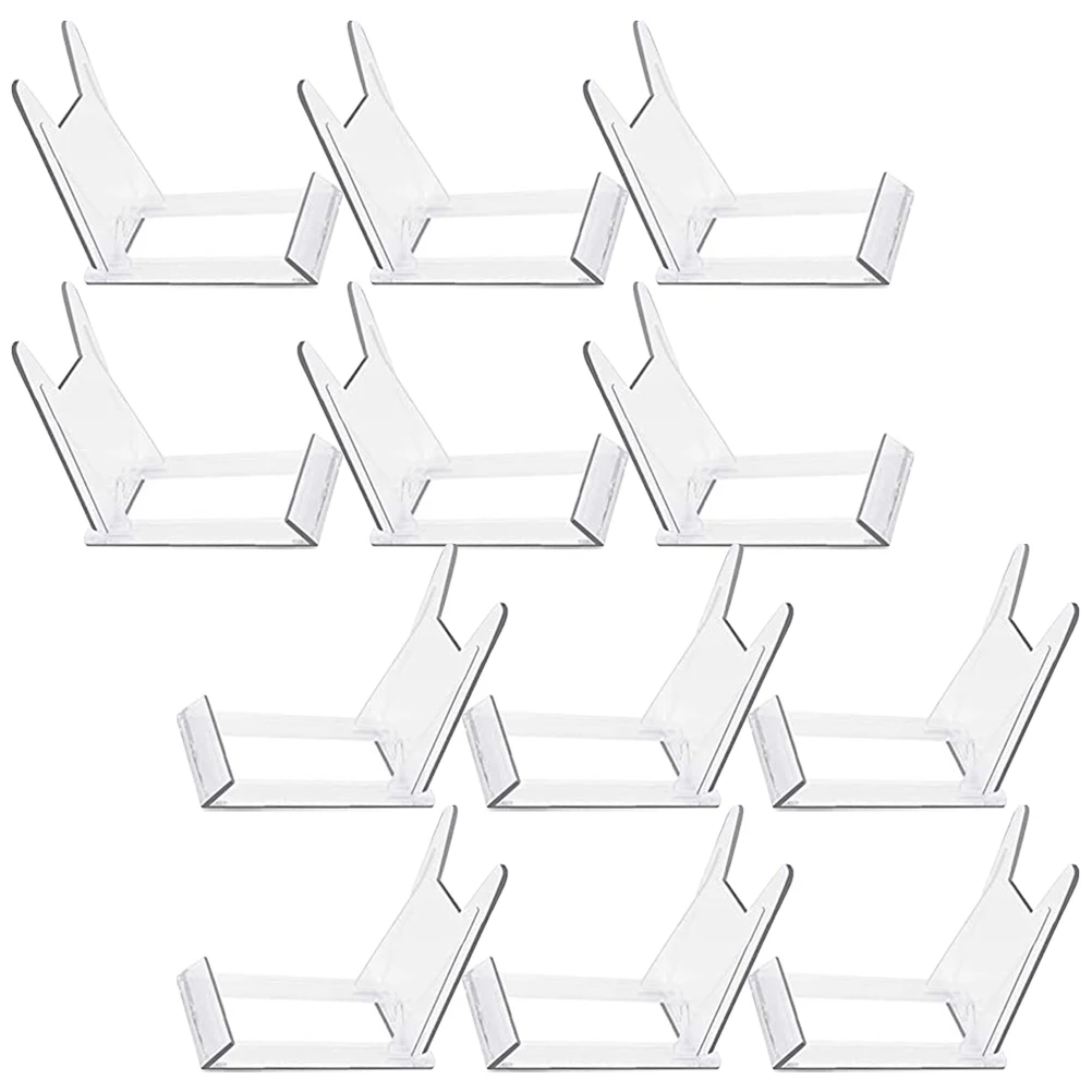 

12Pcs Plate Display Holder Plastic Easel Stands for Photo Frame Medals Cards Decor Display Rack for Home Office Party