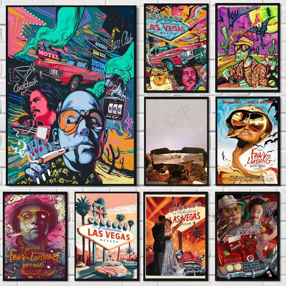 الخوف الكراهية لاس فيغاس ملصق HD الفن لزجة جدار مقاوم للماء غرفة المعيشة المنزلي غرفة نوم الديكور الجمالي #1