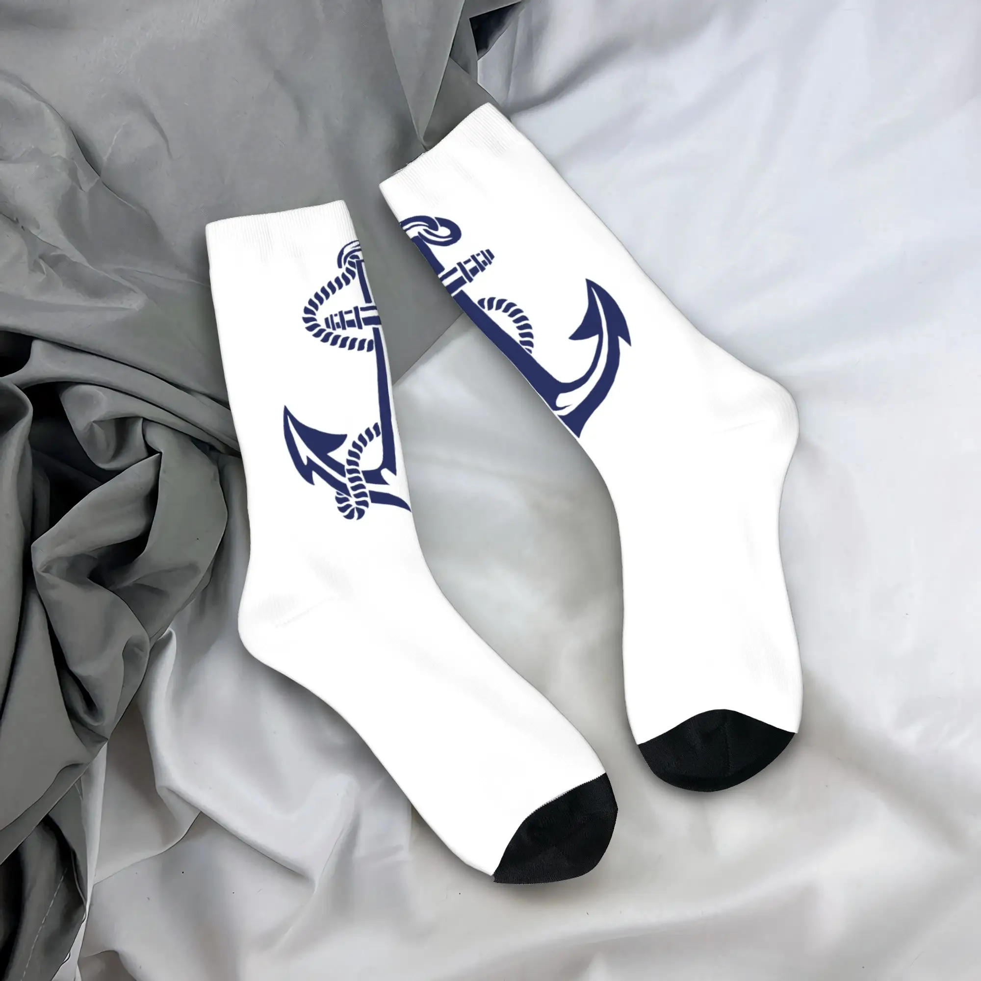 

Custom Nautical Anchor Men Women Crew Socks Unisex Fun 3D Printed Sailor Adventure Dress Socks