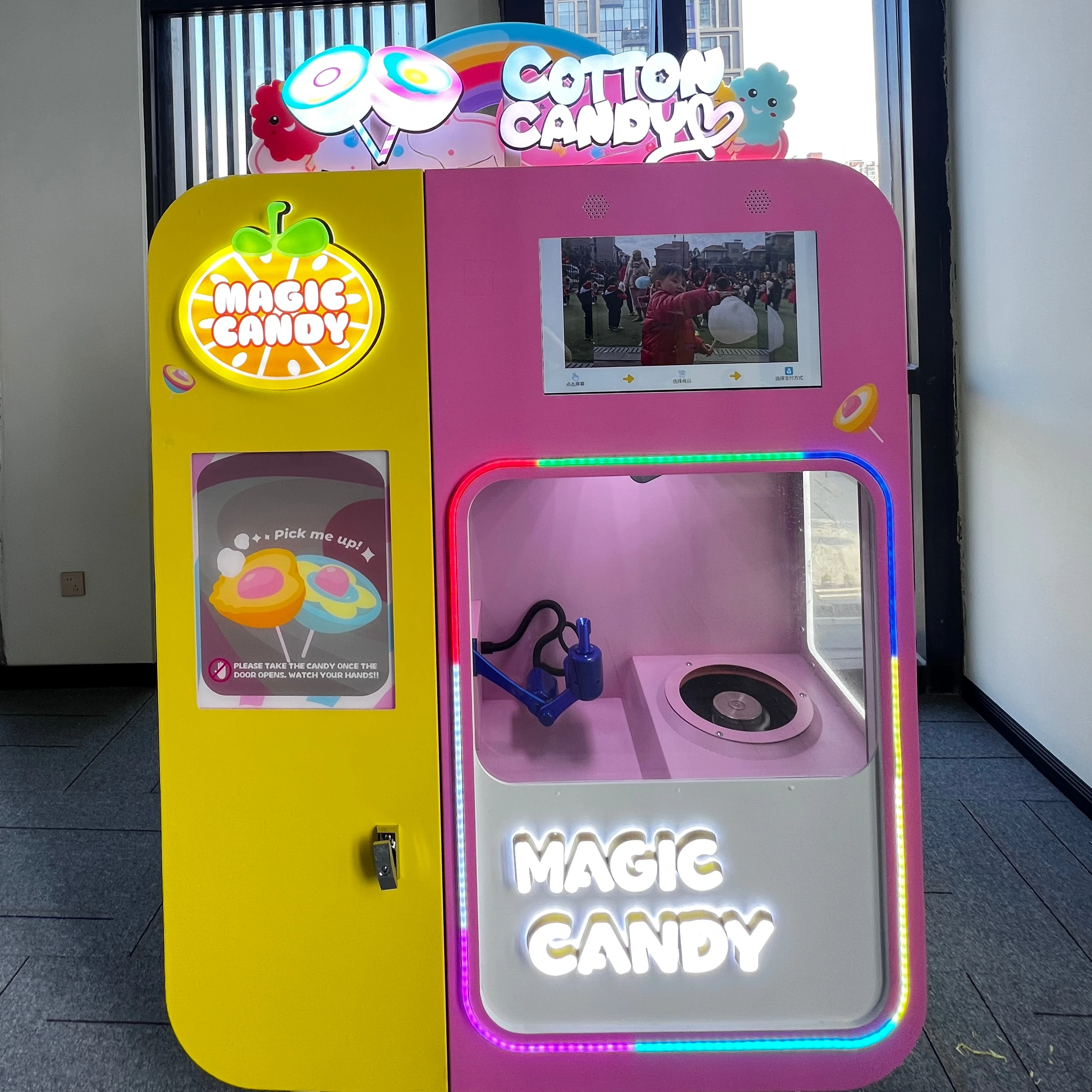 Professional Fully Automatic Cotton Candy Vending Machine Intelligent System Cotton Candy Machine