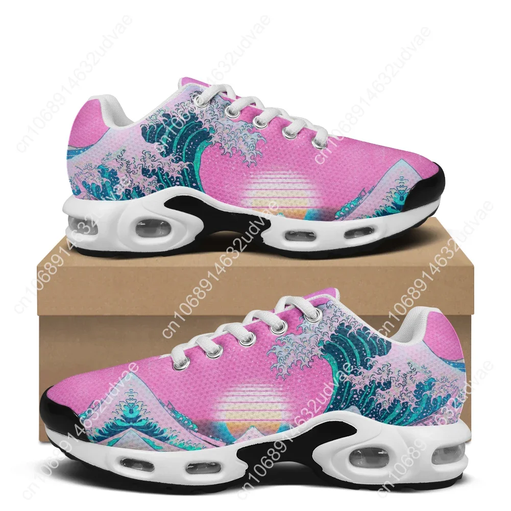 

Кроссовки The Great Wave off Kanagawa на воздушной подушке, мужские и женские легкие спортивные туфли для подростков, сетчатые кроссовки для отдыха на заказ