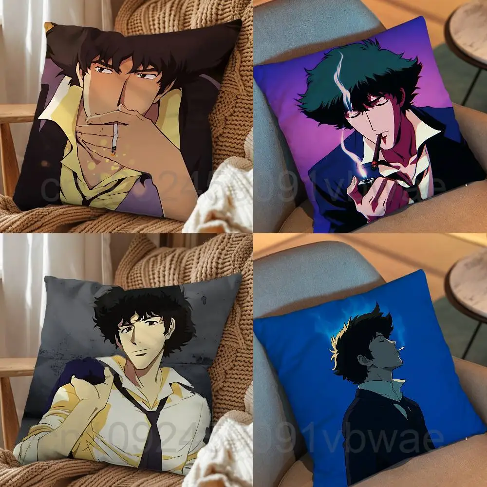 

anime cool Spike Spiegel Cowboy Bebop Pillow Case cover Nap Time Sofa Living home Room Bedroom Backrest Cushion Square cojines