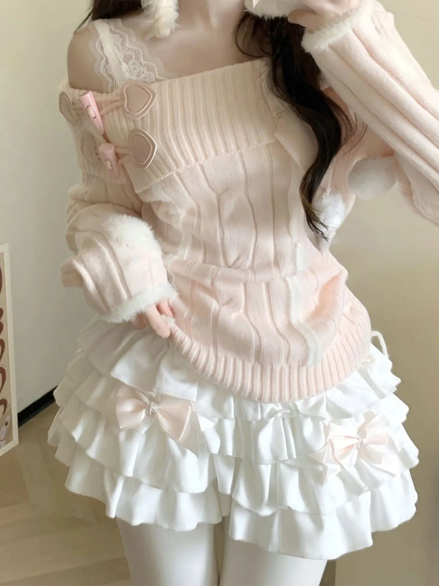 High Waist Cake Skirt Short Women's Spring New Style Sweet Japanese Style White Puffy Half-length Skirts for Trendy Girls