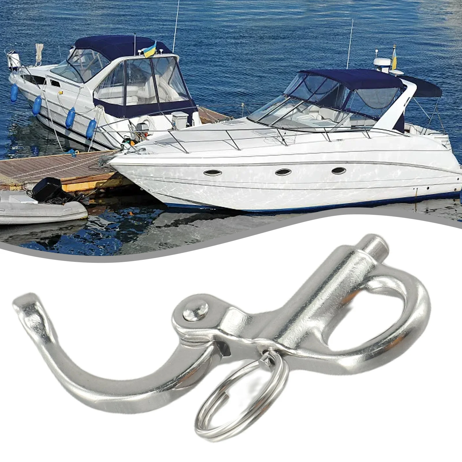 

Stainless Steel Quick Releases Boat Anchor Chain Eye Shackle Swivel Hook Snap Marine 52mm For Applications Accessories