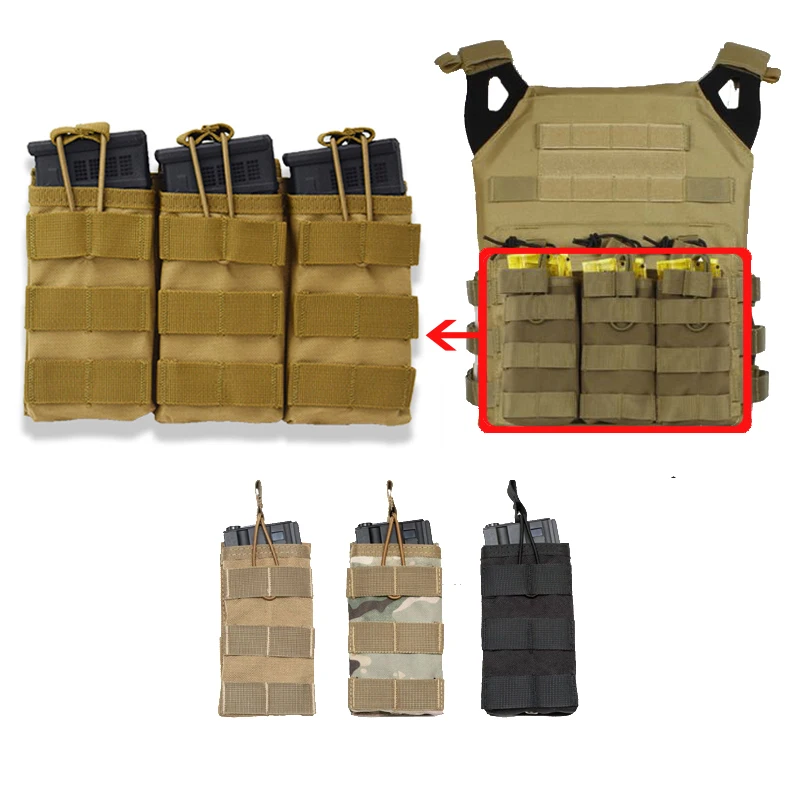 Tactical Molle Magazine Paintball Airsoft Gun Magazine Pouch Open Top Pouch Rifle Single / Double /triple Ammo Bag Shell Holder