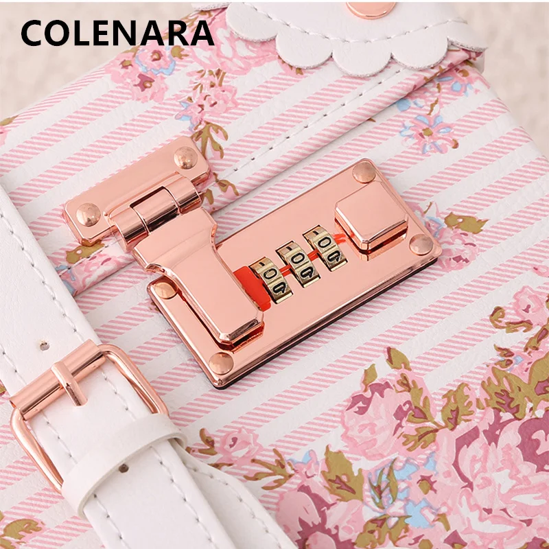 COLENARA High-quality Suitcase PU Boarding Box Large-capacity Trolley Case Women's 20