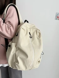 Large Capacity Backpack Pure Color Double Shoulder Bag for Students And Men Women University Students Laptop Backpack New 2024