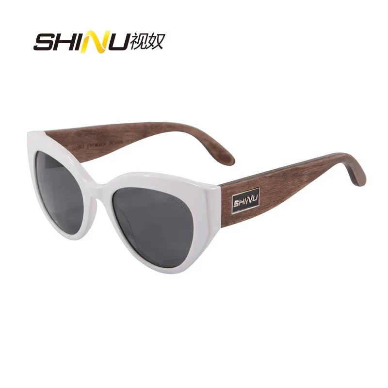 SHINU Brand Luxury Acetate Sunglasses Y2k Sunglasses Polarized Handmade Glasses Natural Wooden Trend Fashion Women Eyewear