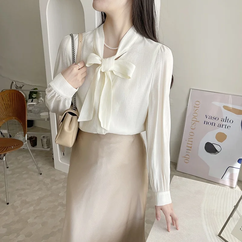 Słodka Spódnica do Dojazdów Gotowa do Noszenia z Rozcięciem, Dekolt V, Długi Rękaw, Koreański Styl, Elegancka, Casualowa, Marka QPP