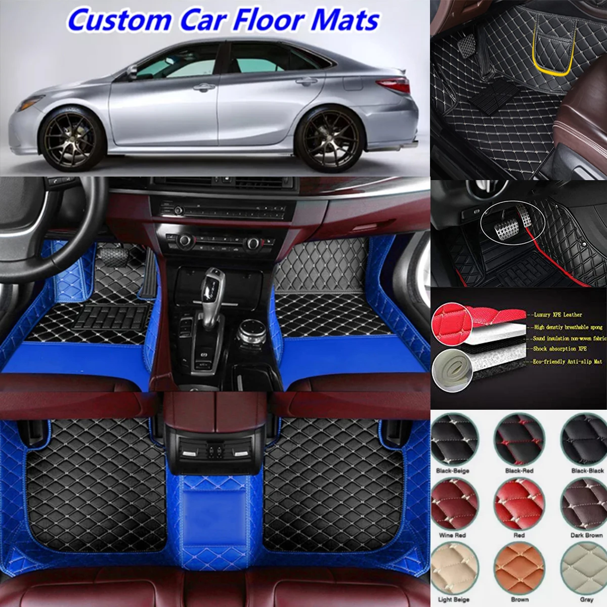

3D PU-leather Waterproof Custom Car Floor Mats For Citroen Citroën C4 Picasso Auto Carpets Foot Coche Accessorie Liners