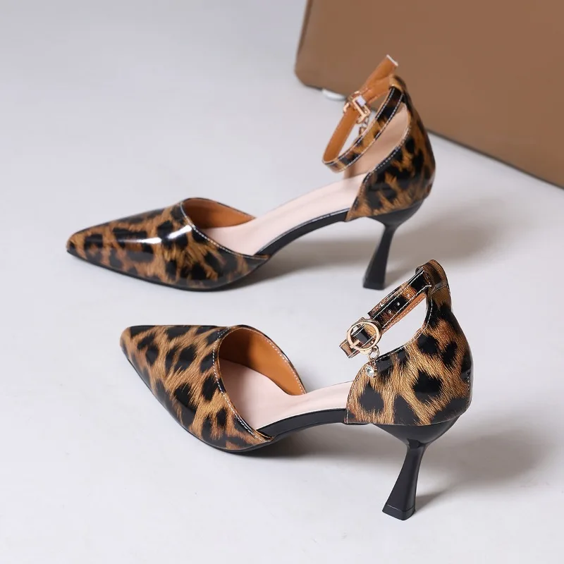 

Women Leopard High Heels Shoes Pointed Toe Sexy Party Shoes 2026 Spring Fashion Pumps Dress Pumps New Plus Size 43 Zapatos Woman