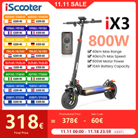 iScooter iX3 Electric Scooter 800W Powerful EScooter 48V15Ah 10Inch Tire 40KM/H Speed 40km Range Electric Kick Scooter With APP