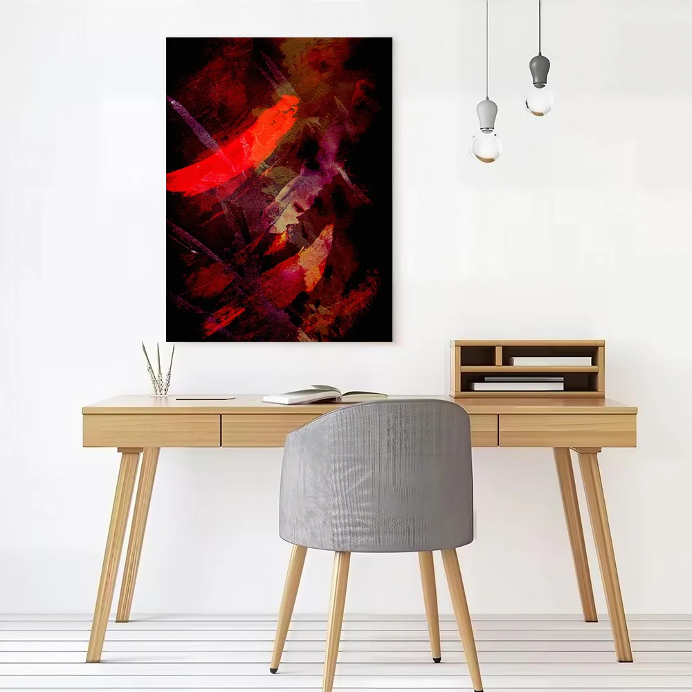 Abstract Red and Black Painting Canvas Poster Wall Art Customizable High Quality Printed Picture for Modern Home Decoration Room