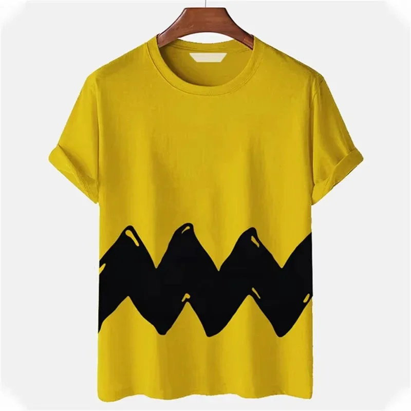 Funny Striped Print Men's T Shirt Harajuku O-neck Short Sleeve Tops Men Clothing Summer Daily Casual Tees Oversized T-shirts