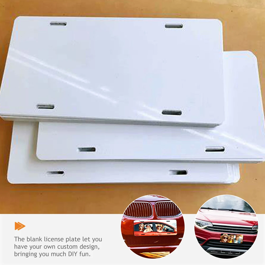 Blank License Plates DIY for Car Heat Transfer Automotive Sublimation Vehicle White Metal License Plate Car Blank License Plates