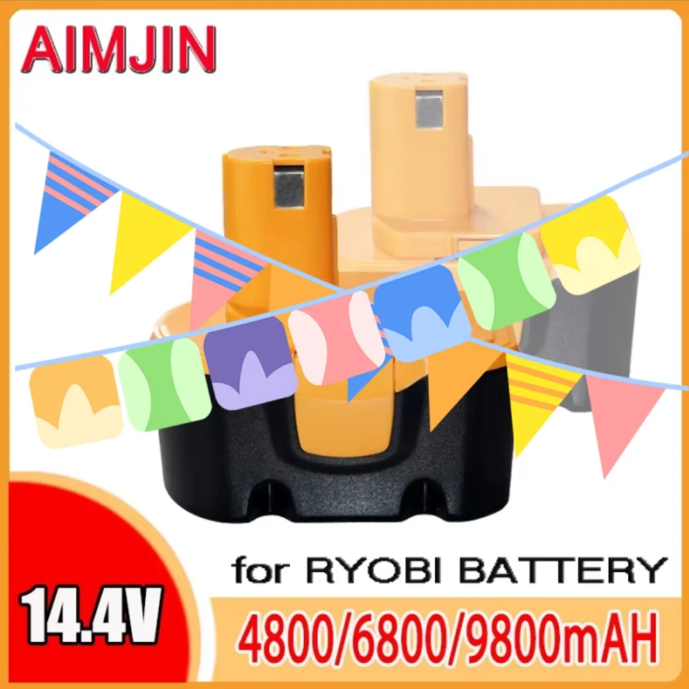 

For Ryobi Battery Compatible 14.4V 4.8/6.8/9.8Ah Cordless Power Tools Replacement for R10521 RY6201 RY6202 130224010 13022401