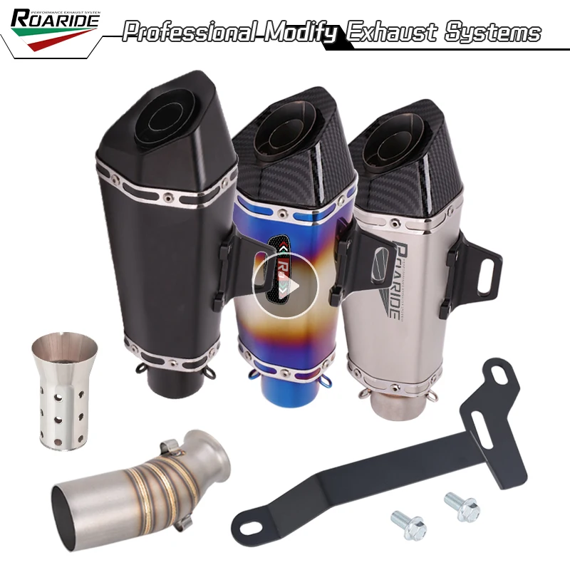 Slip On For ZONTES ZT 368G 368D 368M 368E 368K 2026 2027 Motorcycle Exhaust Modify 51MM DB Killer Muffler Middle Link Tail Pipe