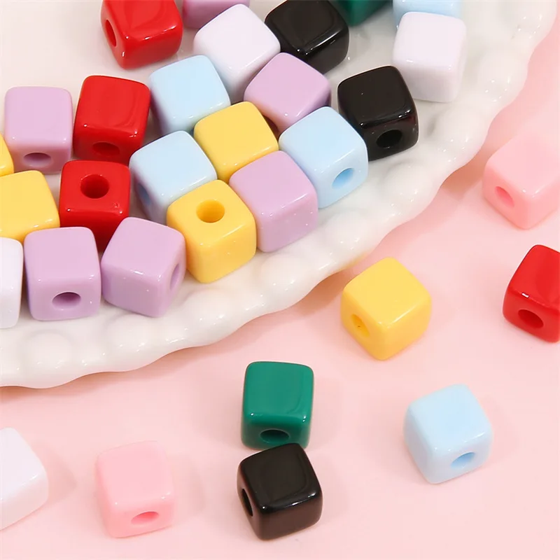 25pcs/Lot Acrylic Square Spacer Beads For DIY Handmade Bracelet Needlework Jewelry Making Jewelry Making Supplies Findings Craft