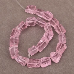 APDGG Pink Color Natural Glass Quartz Rough Nugget Loose Beads 15.5