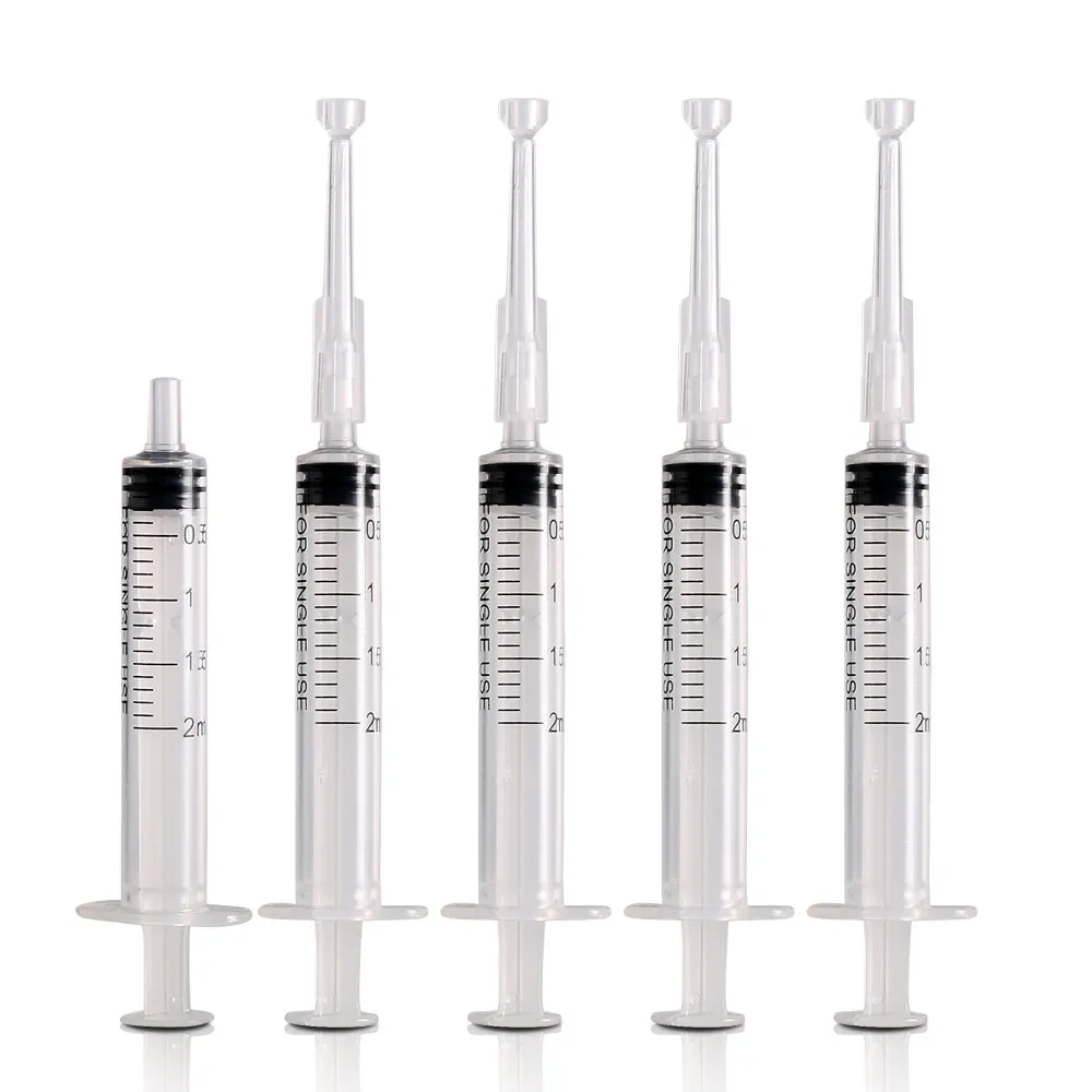 5/10/20/30/50Pcs 2ml Transparent Syringe Graduated Dispenser Plastic Needle Travel Portable Perfume Bottle Dispensing Tool