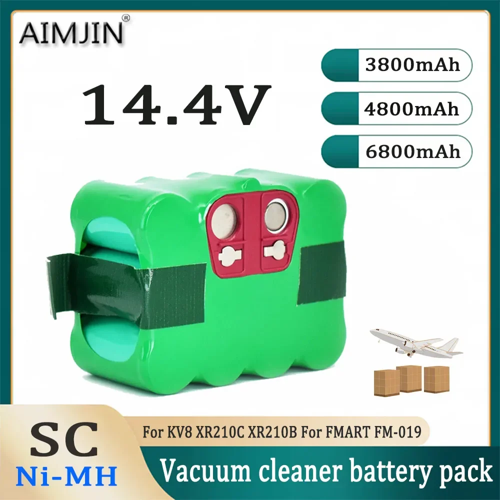 

Rechargeable Battery SC 14.4V 3800mAh/4800mAh/6800mAh ，for Robot Vacuum Cleaners, KV8, XR210, XR210A, XR210B,XR510B
