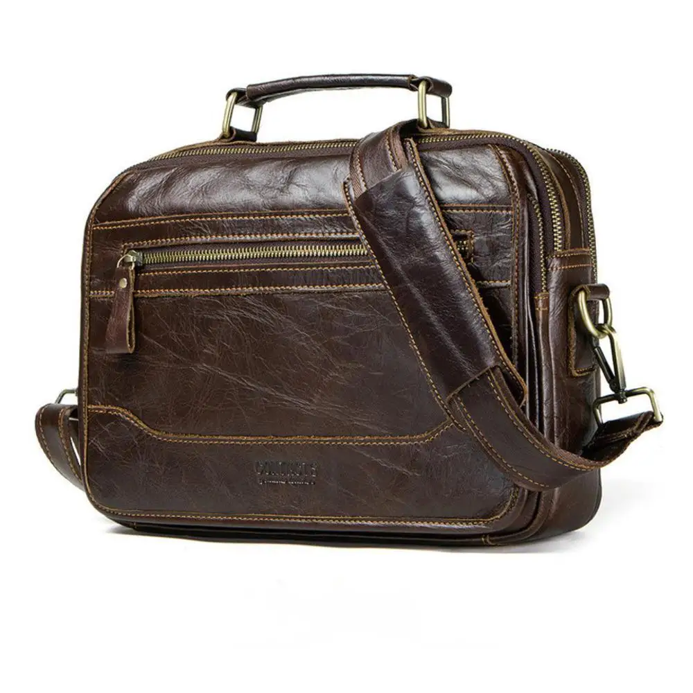 

Black Angel Casual Men's Shoulder Top Layer Cowhide Trendy Crossbody Bag