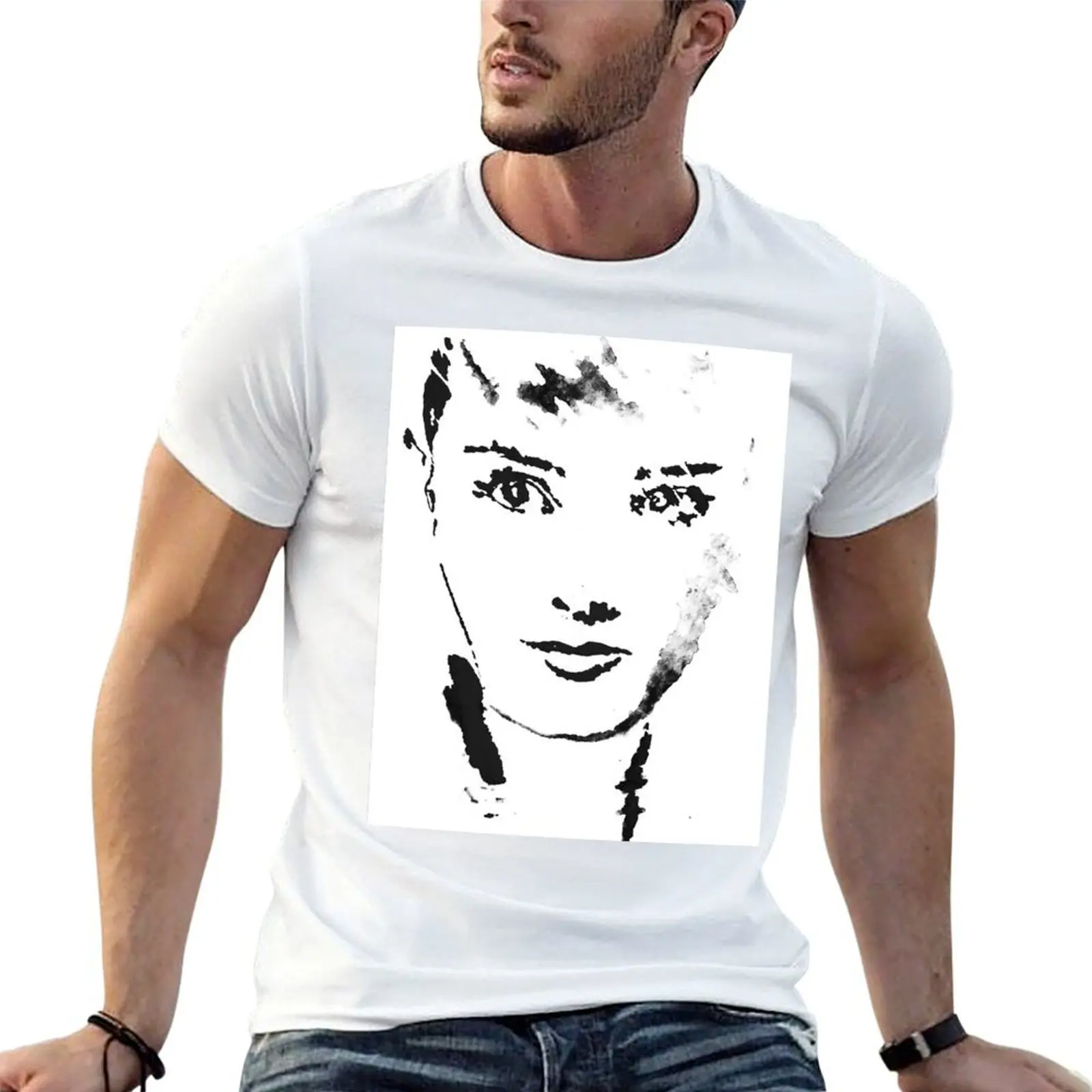 Audrey Hepburn portrait T-Shirt blacks Man t-shirt mens tall t shirts
