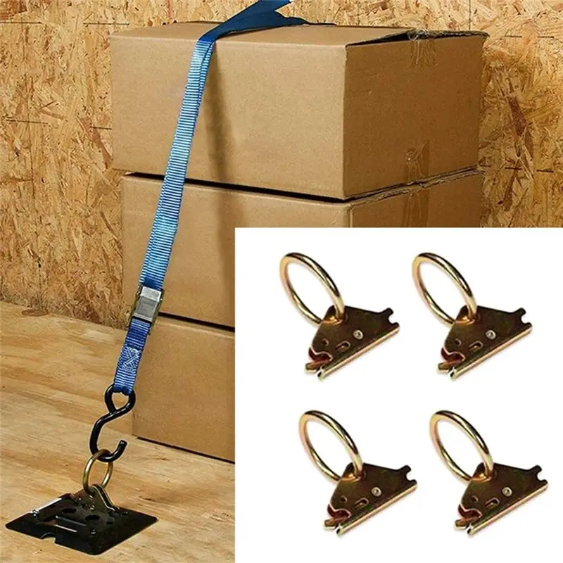 Superior-4 Packs Steel E-Track O-Ring Tie-Down Anchors For E-Track Tie-Down System Secure Cargo In Enclosed Flatbed Trailers